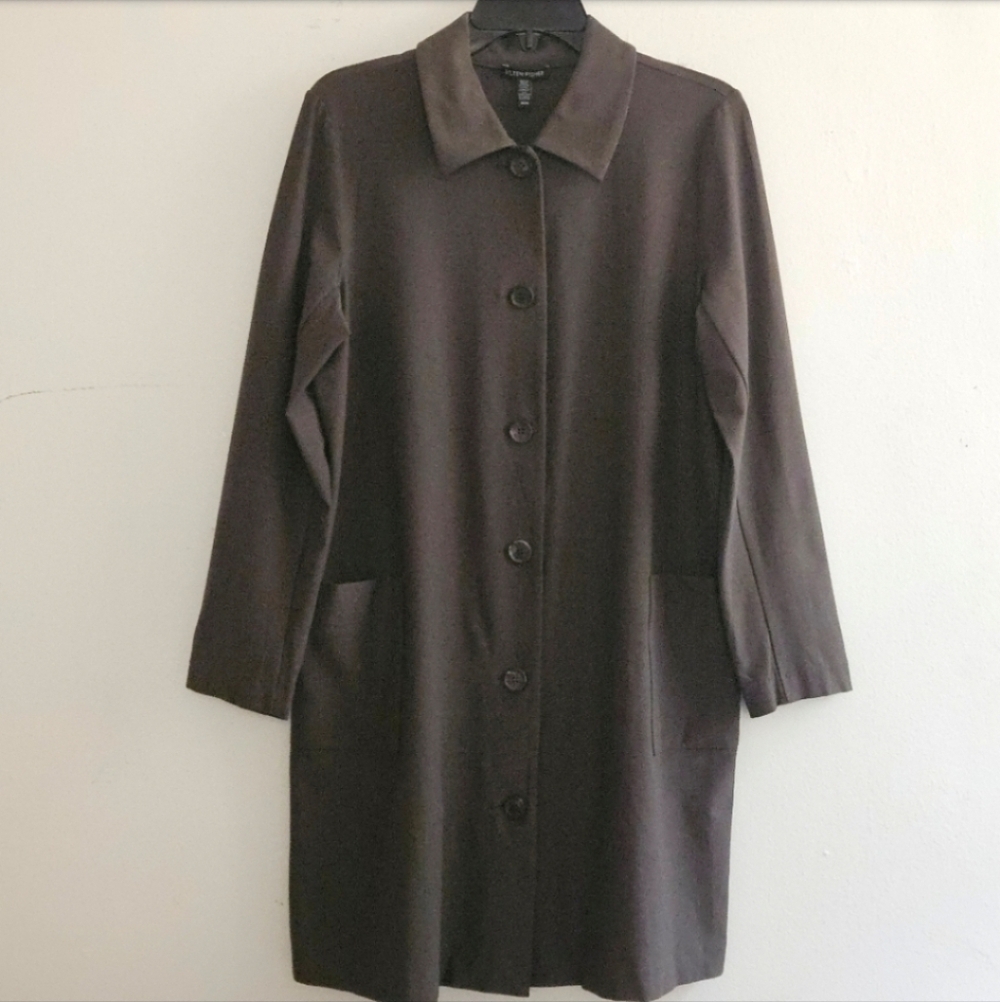 EILEEN FISHER CREPE LONG JACKET WOMEN'S SIZE MEDIUM